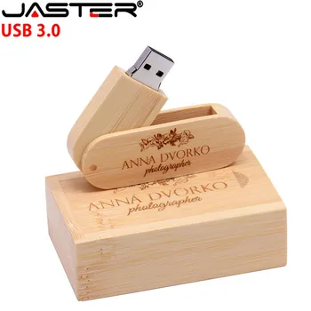 JASTER USB3.0 나무로 되는 상자의 usb 플래시 드라이브 pendrive8GB16GB64 메모리 스틱을 사진에 대한 결혼 선물을 무료 custome 로고