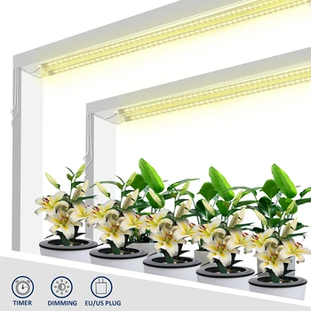 Led 성장 빛 스트립으로 4 개의 바 40W 전체 스펙트럼 램프 실내 식물을 위한 식물 램프 Phytolamp 타이머 수경 공장 선반