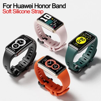 대체 스포츠 스트랩 Huawei 밴드 6 6Pro 스트랩 부드러운 실리콘 악대 시계 스트랩 명예 밴드 7 6 밴드웨 7 팔찌