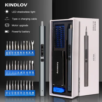 KINDLOV39 에서 1 개 전동기 자석 드라이버 톡 육각 나사 드라이버 비트 장비 USB 재충전용 휴대 전화 가정을 복구 전동 공구