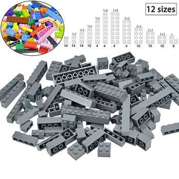104Pcs 혼합된 두꺼운 빌딩 블록 그림 12 크기는 16 의 색깔 호환되는 고전적인 바닥판 교육의 창의적 아이들을위한 장난감
