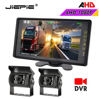 JIEPIE AHD 반전하는 후방 뷰 카메라 키트 9 인치할 수 있는 DVR 기록병을 모니터링 1080P AHD 후방 뷰 지원 사진기를 위한 트럭 RV