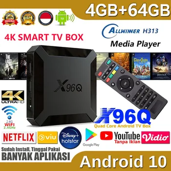 X96Q MediaPlayer4GB64GB 안드로이드 10.0 텔레비젼 상자 Allwinner H313 쿼드 중핵을 4K2.4G Wifi 구글 플레이어 Youtube X96 1GB8GB 정되는 최고 상자