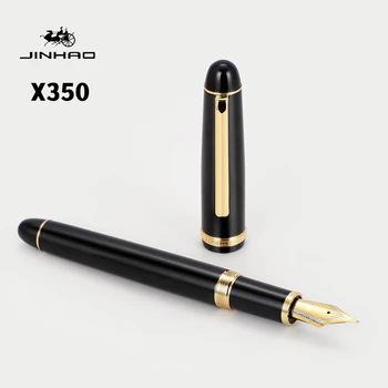 Jinhao X350 만년필한 블랙 골드립 좋은 매체 펜촉 쓰기 위한 서명을 오피스 비즈니스 학교 F7345