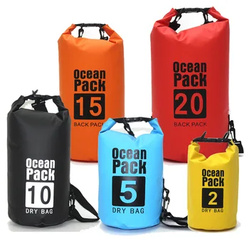 Anti-물 버킷백 PVC 단일 두 번 어깨를 드리프트는 백 실외 방수 부대 수영동 드라이방 수영 스토리지 가방
