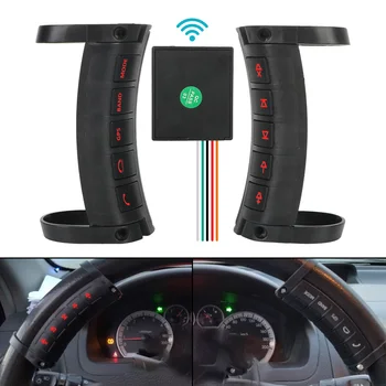 Bluetooth LED 백라이트 유니버설 10 키는 무선 제어를 위한 버튼 자동차 라디오 DVD GPS Andriod 플레이어 스티어링 휠 스위치