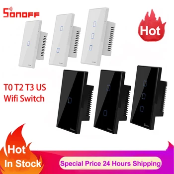 Sonoff TX T0T2T3 1 2 3 명 Wifi 스위치는 스마트 홈 무선 벽 터치 빛 타이머 스위치를 통해 eWelink 응용 프로그램이 작동 Alexa