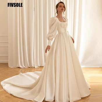 Fivsole 간단한 높은 품질 보헤미안 웨딩 드레스의 긴 바닥 길이퍼시 공주의 신부는 신부 드레스가 긴 공식적인 드레스