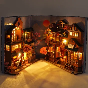 DIY 책은 구석이면 선반 장비 모형 인형의 집과 가구실 상자 벚꽃 북엔드는 일본의 매장 장난감 선물