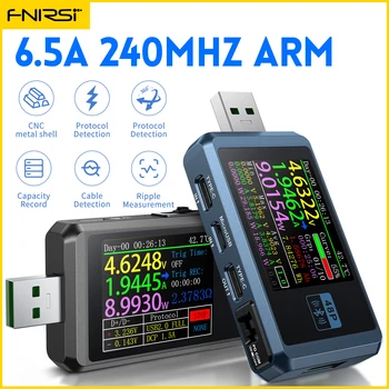 FNIRSI FNB48P USB 테스터 전압계 전류 입력-C 빠른 충전 감지 트리거 능력 리플 측정 CNC 금속 포탄