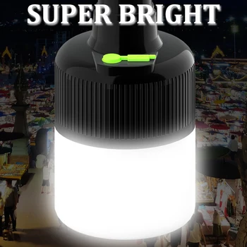LED 램프 전구 옥외 야영 빛을 거는 빛 천막을 방수 처리합니다 빛 USB 충전식 손전등 밤 비상등 전구