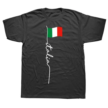 재미있는 이탈리아의 서명이 깃대 이탈리아 T 셔츠 그래픽 스트리트웨어 짧은 생일 선물을 여름 스타일의 T-셔츠