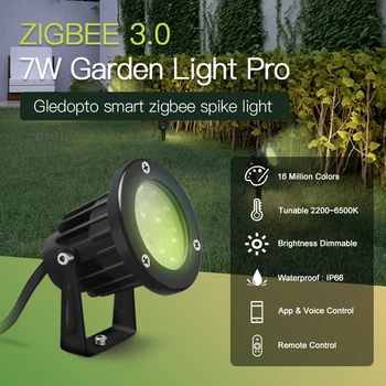 GLEDOPTO Zigbee3.0AC/DC24V 야외 조명 LED 정원 빛 7W 과 호환 프로브 Tuya 응용 프로그램 음성 2.4G RF 원격 제어