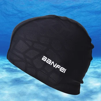 높은 탄성 방수 직물을 보호하 귀 긴 머리를 스포츠 수영장이 모자 상어 가동 가능한 튼튼한 수영을 위한 모자 남자 여자