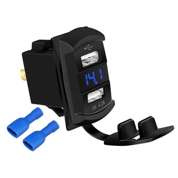 4.2 이중 USB 포트 충전기 소켓 어댑터를 콘센트에 방수 휴대 전화 충전기를 위한 로커 마린 스위치 위원회에 보트 RV 차량