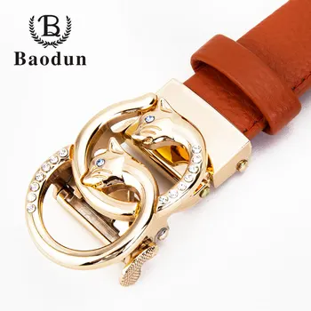 BAODUN 정품 정품 가죽 패션 버클 뉴 럭셔리 디자이너 브랜드 벨트에 대한 여성 청바지 드레스 luxuri 벨트