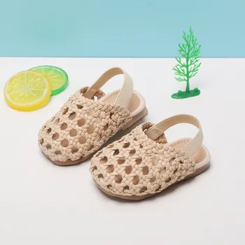 참 새로운 신생아직 신발 아이 여자는 소년 여름 중공 가죽 신발에 대한 유아 비 미끄러짐 유아 신발