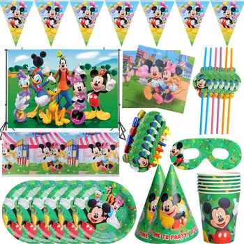 디즈니 만화 미키 마우스 어린이 테마의 호의 생일 팩 이벤트 파티 컵 판 샤워기 처분할 수 있는 식기 공급