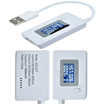 KCX-017 흰색 꼬리를 전류계 LCD 디스플레이 미니 USB 전압 현재량 모니터링 테스터 미터 4-30V 검출기 휴대 전력 테스터