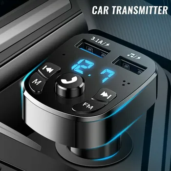 다기능 자동차 무선 블루투스 5.0FM 송신기 MP3 플레이어 2USB 빠른 자동차 충전기 어댑터 디스플레이 LED 높은 품질
