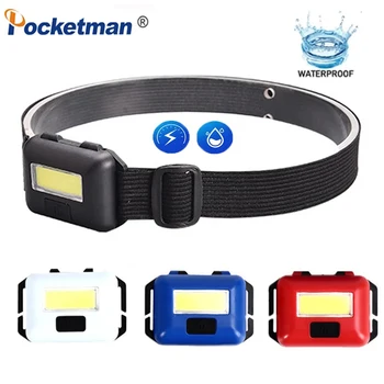 Pocketman 소형 옥수수 속 LED Headlamp 휴대용 3 환 모드 머리 헤드라이트 플래쉬 머리 앞에 가벼운 캠핑을 위해 낚시