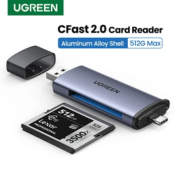 UGREEN 카드리더기 CFast2.0USB3.0/Type-C CF 메모리 카드에 대한 노트북 PC iPad 스마트폰 DSLR 카메라 HD 캠코더 금속 포탄
