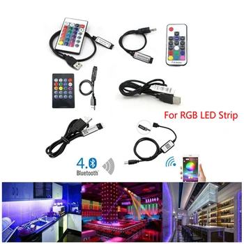 USB 전원 DC5V Wifi BT 컨트롤러 4 핀 IR LED 컨트롤러 RF 원격 제어를 위한 2835 5050RGB LED 스트립 조명을 TV 역광선