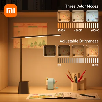 Xiaomi LED 가 책상 램프 눈 보호 연구 Dimmable Office 빛의 접이식 테이블 램프 스마트 밝기 머리맡을 위한 램프를 읽