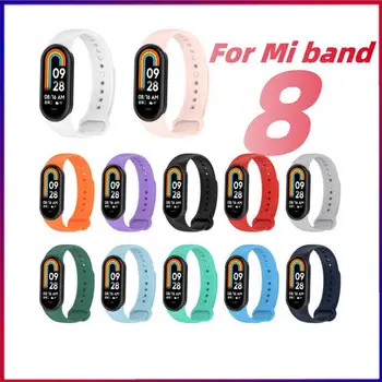 에 대한 Mi 밴드 8 팔찌 부드러운 실리콘 손목 시계 스포츠는 팔찌 교환 시계 밴드 테 밴드 8 액세서리
