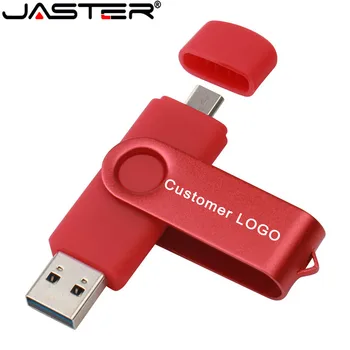 JASTER OTG USB 플래시 드라이브 64GB 무료 TYPE-C 어댑터 펜 드라이브 32GB 레드 메모리 스틱 Pendrive 플래시 디스크에 대한 안드로이드 마이크로/PC 에