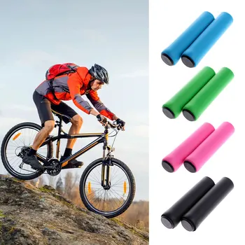 2 개 MTB 자전거 핸들의 그립 옥외 자전거 부드러운 실리콘 반대로-미끄러짐 핸들 커버 PVC 손잡이 바 커버 7 색상