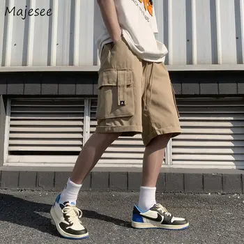 반바지는 남자 화물 일본의 패션은 느슨한 여름 여 S-5XL 의류,하라주쿠 주머 무릎 길이의 스트리트웨어 널리 퍼진 클래식