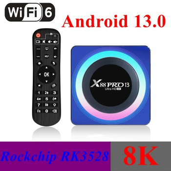 X88 프로 13 안드로이드 13.0 텔레비젼 상자 RK3528 쿼드 중핵 2G/4G16G/32G64G2.4G5G 듀얼 WIFI6BT5.0H.265 8K UHD 스마트 미디어 플레이어
