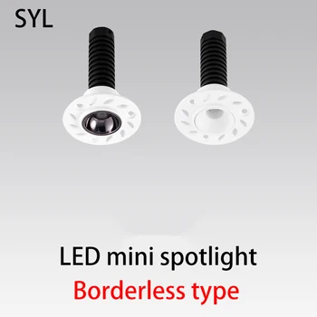 SYL Led 스포트라이트 미니면 반점 빛 작은 옥수수 속은 천장 램프 열 30mm Trimless 능 알루미늄 불빛 흰색 블랙