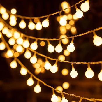 LED String 빛 옥외 10M 공 체인 가벼운 환 램프 전구 동등 자 홈 결혼식 크리스마스 장식 정원