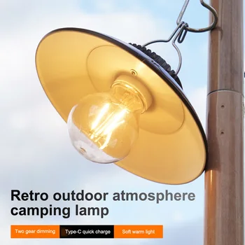 USB 랜턴 캠핑 복고풍 LED 텐트 램프를 방수 작업을 빛 옥외 정원을 매달려 가벼운 거리 경로로 잔디 램프