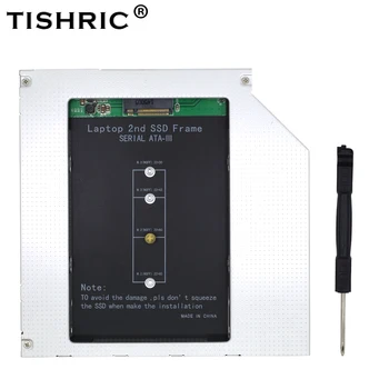 TISHRIC Caddy SATA3.0 9.5mm M.2M2 크기는 2 번째 HDD SSD 하드드라이브 디스크 인클로저를 노트북 DVD-ROM 알루미늄 Optibay 경우