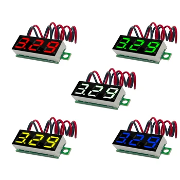 0.28DC LED 인치 디지털 전압 0-100V 전압 측정기,자동 차의 모바일 전원 전압 테스 탐지기 12V 빨강 노랑 녹색 파랑