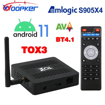 Woopker TOX3TV 자 안드로이드 11.0 스마트 세트 정상 Amlogic S905X4Wifi BT4.1 1000M4K HDR 미디어 플레이어 지원 구글 플레이 Dolby