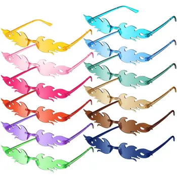 새로운 패션 화재 화염 선글라스 파 무테 좁은 복고풍 UV400 빈티지 스트리트웨어는 눈 안경 자전거 옥외 액세서리