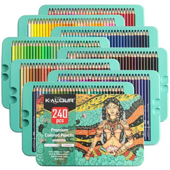 KALOUR 직업적인 색연필,50/72/120/180/240 색상을 설정하,예술가 부드러운 핵심 역동적인 색상으로 제작위한 이상적인 도면 스케치