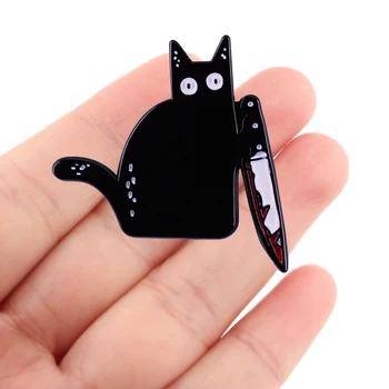 DZ2538 할로윈 검은 고양이 에나멜 옷 깃 핀 배지 핀 모자 옷을 배낭을 장식 보석 액세서리 친구를 위해 선물