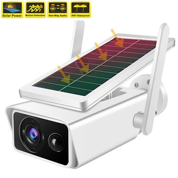 무선 2K4MP WiFi 태양 전지 패널 카메라 야외한 보안 보호 감시터링 하 고 CCTV 스마트 홈 충전식 배터리 Cam