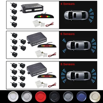 Eunavi 자동 Parktronic Led 주차 감지기 장비 4 6 8 센서에 대한 모든 자동차 보편적인 역내 백업 레이더 모니터링 시스템
