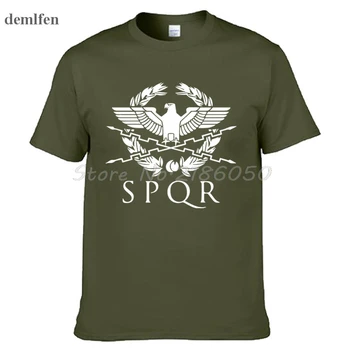 SPQR 로마 검 Imperial Golden Eagle T-셔츠가 남성 캐주얼 짧은 오 T 셔츠 하라주쿠 탑 티셔츠 플러스 사이즈