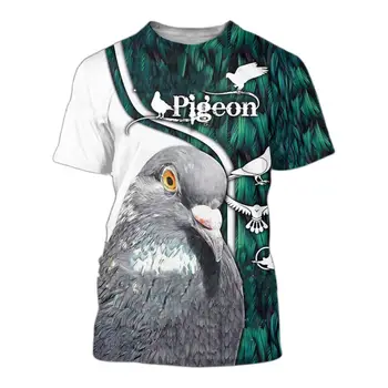 남자와 여자의 동물 3D 인쇄 T-셔츠,짧은 하라주쿠의 셔츠 디자인으로 비둘기는,캐주얼 여름 느슨한 Top2023