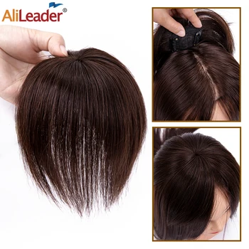 Alileader 새로운 합성 머리말 상단에 클립을 머리의 확장을 가진 여자를 위해 머리숱이 짧은 여자는 머리 조각을 염색