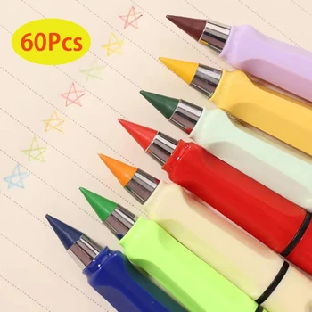 60Pcs 색깔의 드로잉에 무한 연필 공급 펜 2023 아이는 학용품
