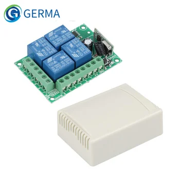 GERMA433Mhz 보편적인 무선 원격 제어 스위치 DC12V4CH RF 릴레이 수신기 단위를 위한 스마트 홈 차고 문 433Mhz