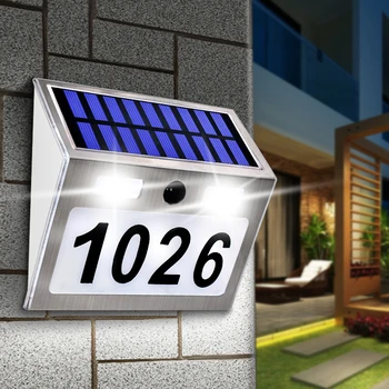 태양광 집 번호 플라크와 함께 빛 200LM 모션 센서 LED 조명소 수을 위한 가정 정원 문 태양 램프 조명
